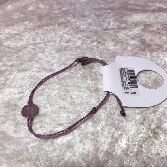 Pura Vida NEW Wave Lavender Purple Adjustable Bracelet NWT Pave Coin Silver Cute - Picture 6 of 7